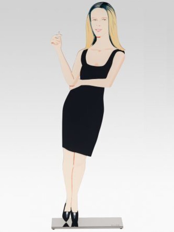 Alex Katz, ‘Black Dress 6 (Yvonne) ’, 2018, Sculpture, Cutout from shaped powder-coated aluminum, printed the same on each side with UV cured archival inks, clear coated, and mounted to 1/4 inch stainless steel base., New Art Editions