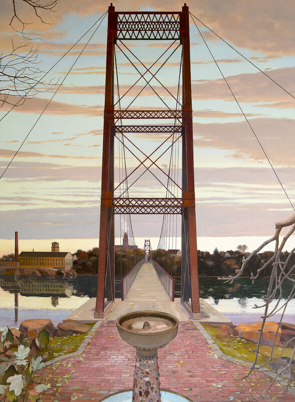 John Moore (b.1941), ‘Fountain and Footbridge’, 2019, Painting, Oil on canvas, Hirschl & Adler