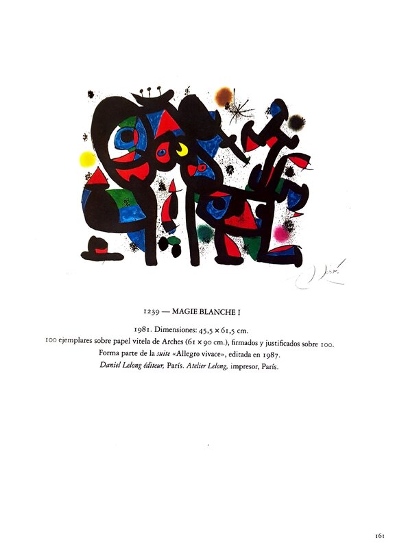 Joan Miró, ‘Magia Blanca I’, 1981, Print, Paper, Proyecto H / Galería Hispánica