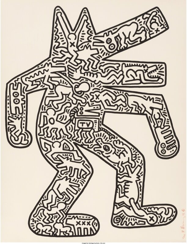 Keith Haring, ‘Dog, from Icons’, 1986-1987, Print, Lithograph on Rives paper, Heritage Auctions