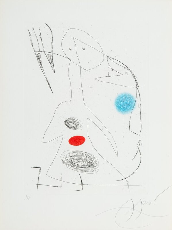 Joan Miró, ‘L'ultime Menace, from Hommage à San Lazaro’, 1977, Print, Etching with aquatint in colors on Rives wove paper, Heritage Auctions