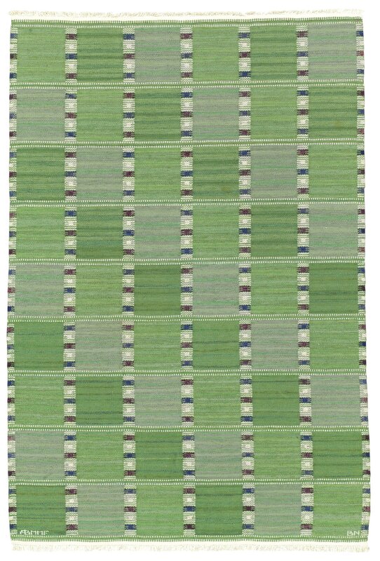 Barbro Nilsson, ‘'Falurutan, grön', a rug’, designed 1952, Design/Decorative Art, Wool on linen warp, Christie's