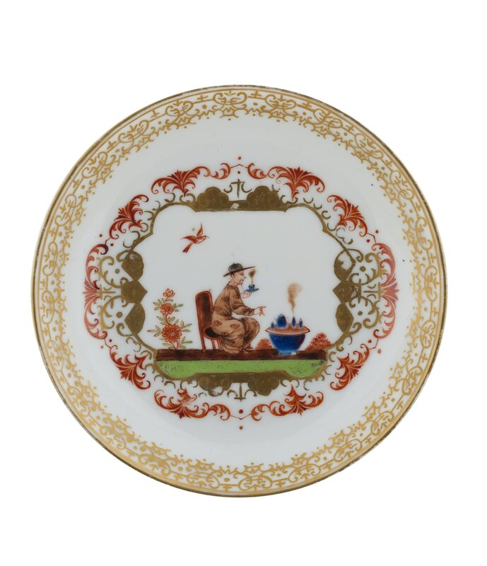 ‘Coffee Cup, Teacup and Saucer’, about 1740, Other, Porcelain with overglaze enamels and gold, Indianapolis Museum of Art at Newfields