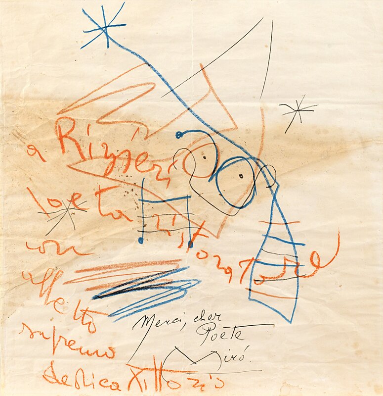 Joan Miró, ‘Untitled’, Drawing, Collage or other Work on Paper, Pastel and mixed media on paper, Il Ponte