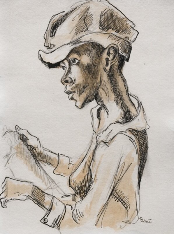 Thomas Hart Benton, ‘Georgia Cotton Boy’, ca. 1928, Drawing, Collage or other Work on Paper, India ink, watercolor, graphite on paper, Rachael Cozad Fine Art