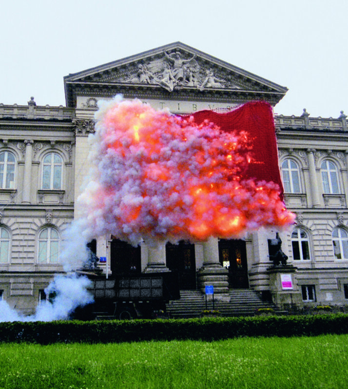 Cai Guo-Qiang 蔡国强, ‘Red Flag’, 2005, Other, Gunpowder fuse and red flag, Cai Studio