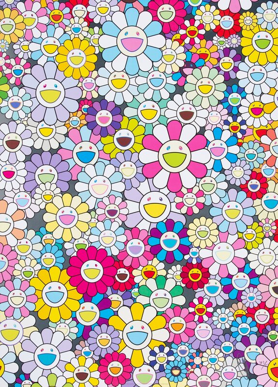 Takashi Murakami, ‘Champagne Supernova Multicolor + Pink and White Stripes’, 2013, Print, Offset lithograph in colors on satin wove paper, Heritage Auctions