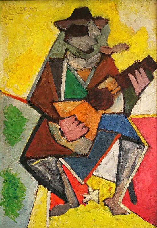 Miguel Ángel Pareja, ‘Gaucho con guitarra’, 1954, Painting, Oil on wood panel, Galería de las Misiones