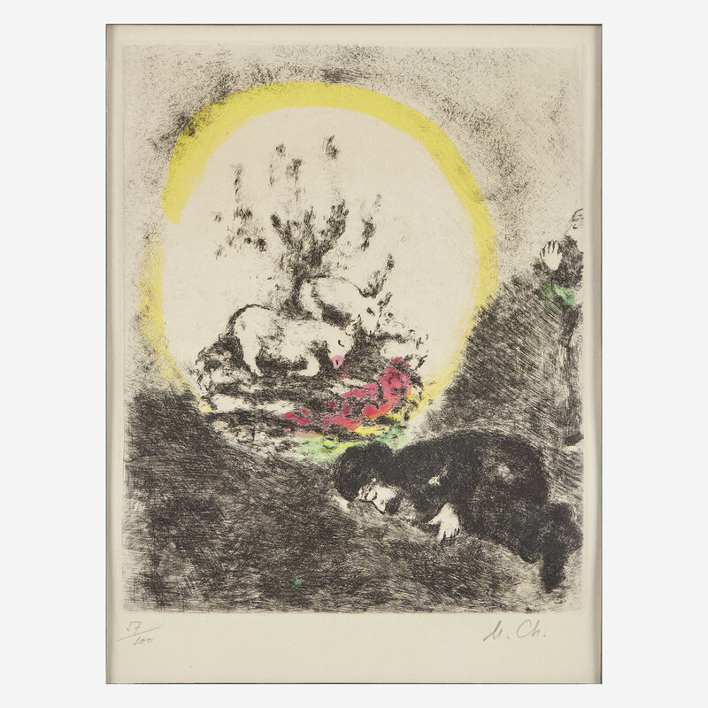 Marc Chagall, ‘Sacrifice de Noé from La Bible’, 1958, Print, Etching with hand-coloring on Arches, Freeman's