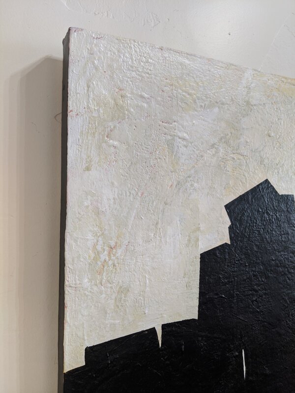 Helen Bellaver, ‘Stance - Classic Contemporary Abstract Expressionist Painting in Black + Cream + Rust’, 2019, Painting, Charcoal & Acrylic, Gallery 1202
