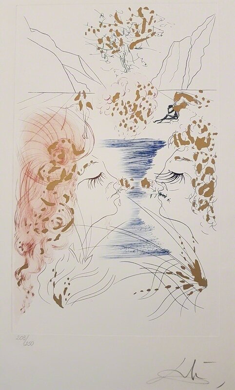 Salvador Dalí, ‘The Kiss’, 1971, Print, Etching, Cerbera Gallery