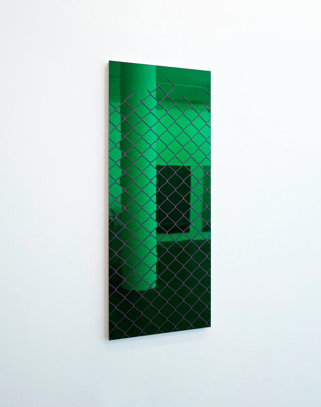 Paul Hosking, ‘Fragment (Green)’, 2018, Mixed Media, Inlayed laser cut mirror and spray paint on aluminium, Galerie Andres Thalmann