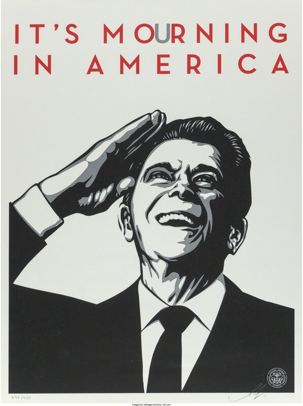 Shepard Fairey, ‘It's Mourning in America’, 2011, Print, Screenprint in colors, Heritage Auctions