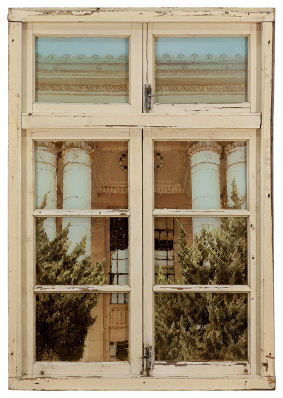 Li Qing 李青 (b. 1981), ‘Neighbour's Window · Moscow Style’, 2013, Installation, Wood, glass, metal, oil colour, Leo Xu Projects