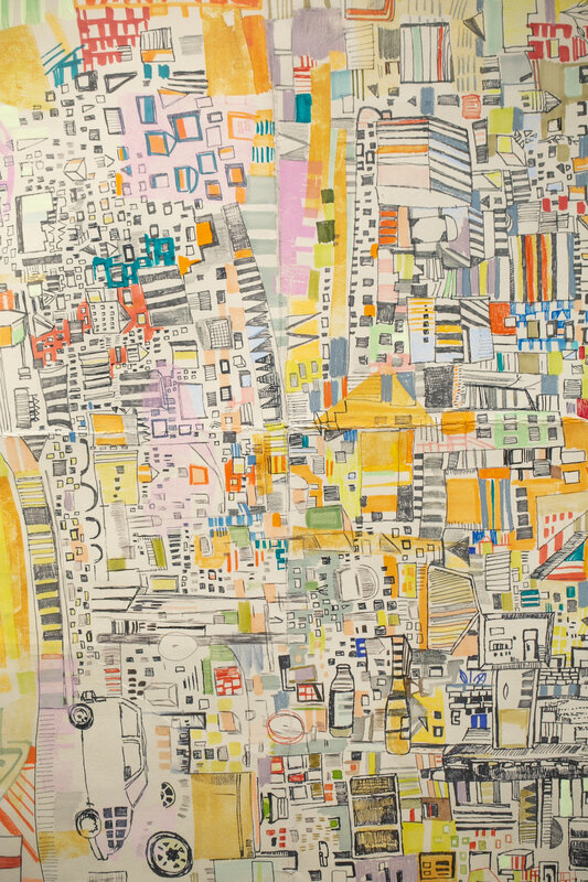 Miriam Singer, ‘Fairmount Route 3’, 2019, Drawing, Collage or other Work on Paper, Pencil, marker, monoprint, watercolor on paper, Paradigm Gallery + Studio