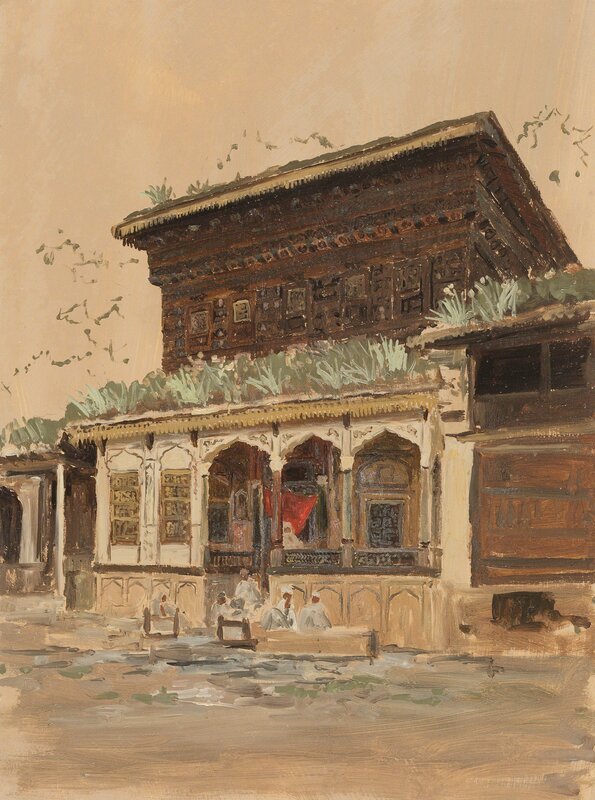 Lockwood de Forest, ‘Balcony, India’, ca. 1881, Painting, Oil on paper laid down on board, Debra Force Fine Art
