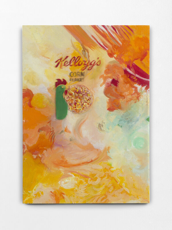 Degard, ‘Kellogg’s Cornflakes £1.90 Aura Conscious’, 2021, Painting, Oil on wood, acetate, Laura I. Gallery