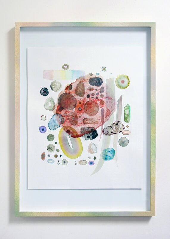 Simone Albers, ‘Atom by Atom V’, 2018, Painting, Watercolour and acrylics on paper and plastic, framed, O-68