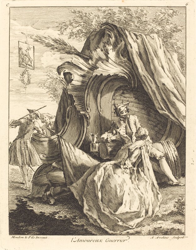 Antoine Aveline, ‘l'Amoureux Guerrier’, 1736, Print, Etching with engraving on laid paper, National Gallery of Art, Washington, D.C.