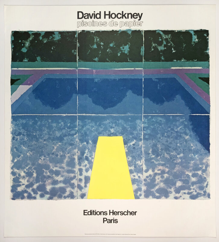 David Hockney, ‘Editions Herscher, Paris 1980 (Day Pool with Three Blues 1978)’, 1980, Posters, Offset lithograph on wove paper, Petersburg Press 