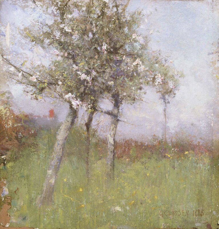 George Clausen, ‘Apple Blossom’, 1885, Painting, Oil on millboard, American Federation of Arts