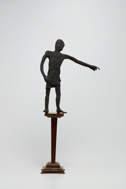 Francis Upritchard, ‘Balata Standing Point Black’, 2006, Sculpture, Bronze on wood base, Phillips