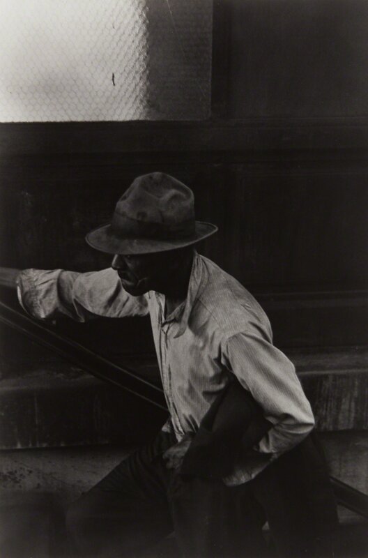 Roy DeCarava, ‘Man Coming Up Subway Stairs’, 1952, Photography, Gelatin silver print, printed later, Phillips