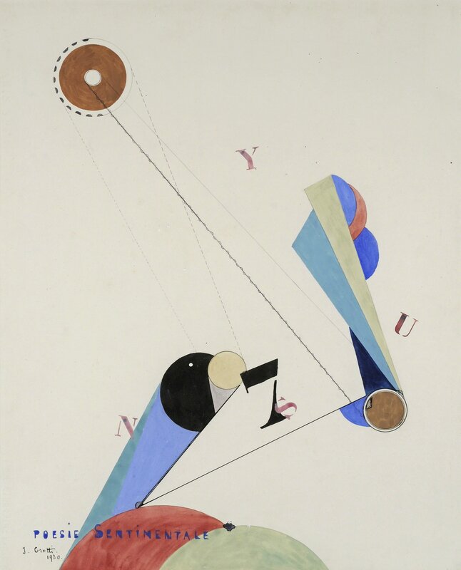 Jean Crotti, ‘Poésie sentimentale’, 1920, Drawing, Collage or other Work on Paper, Gouache et encre sur papier, Galerie Natalie Seroussi