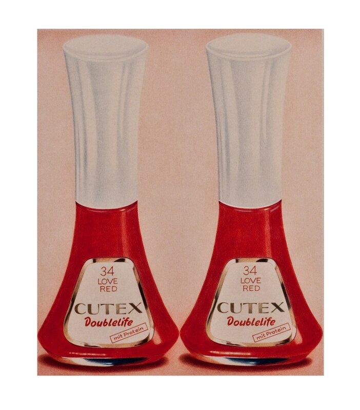 Nur Koçak, ‘Cutex Nail Polishes (Two Love Red with Protein)’, 1976, Painting, Dry paint on paper, Ekavart Gallery