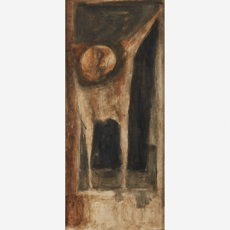 José Luis Cuevas, ‘El Ahorcado’, 1960, Painting, Tempera on paper laid down to paperboard., Freeman's