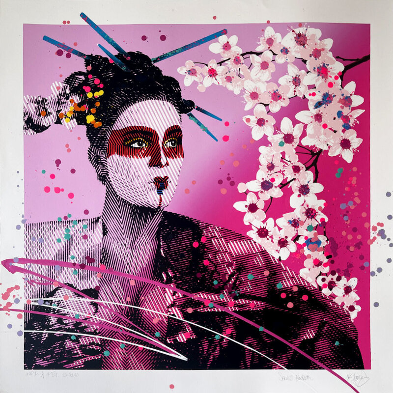 Goldie, ‘Sakuko Blossom’, 2021, Print, Giclee print on Innova ‘Soft Textured’ 315g acid free archival paper, individually hand finished with spray paint. (Unframed), AURUM GALLERY