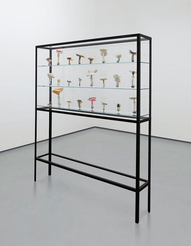 Carsten Höller, ‘Doppelpilzvitrine (24 Doppelpilze)’, 2009, Sculpture, 24 polyurethane and acrylic mushroom replicas in vitrine, Phillips