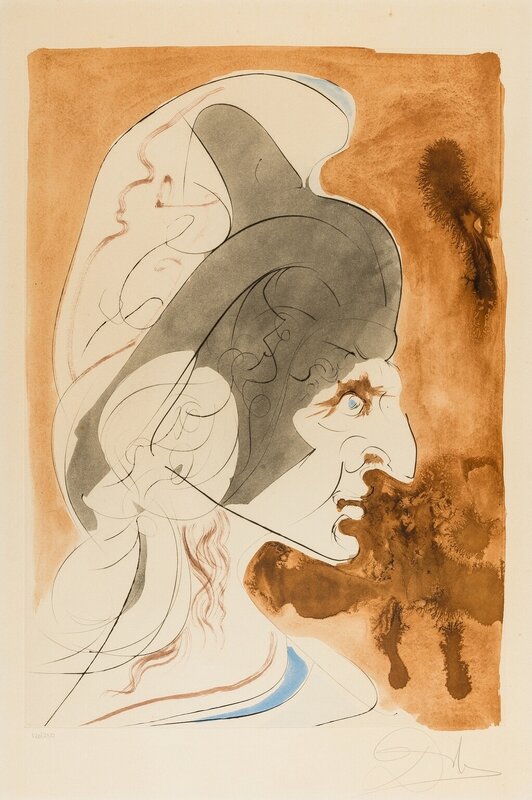 Salvador Dalí, ‘Condottiere, from Hommage à Leonardo (M&L 763a)’, 1974, Print, Drypoint with aquatint and lithograph printed in colours, Forum Auctions