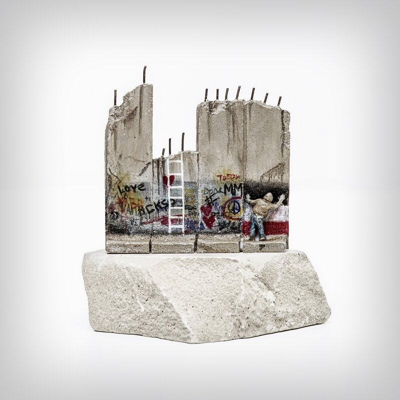Banksy, ‘Walled Off Hotel - Four-Part Souvenir Defeated Wall Section’, Ephemera or Merchandise, Hand-painted resin sculpture with West Bank Separation Wall base, Tate Ward Auctions