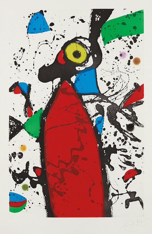 Joan Miró, ‘Souris rouge à la mantille (Red Mouse in the Mantilla)’, 1975, Print, Aquatint in colors, on Arches paper, with full margins., Phillips