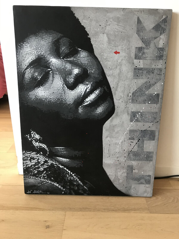 Jef Aérosol, ‘Aretha Franklin’, 2021, Painting, Concrete on Canvas, AYNAC Gallery