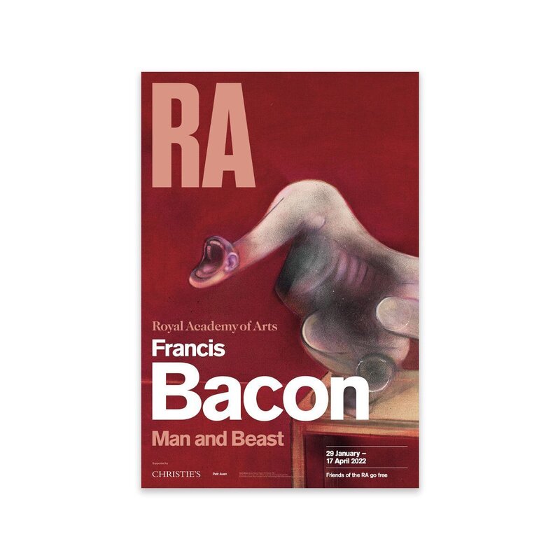 Francis Bacon, ‘Francis Bacon, "Man and Beast" Royal Academy,  London Lithographic Exhibition Poster,  FREE DOMESTIC SHIPPING’, 2022, Posters, Original Lithographic Museum Exhibition Poster on thick paper, David Lawrence Gallery