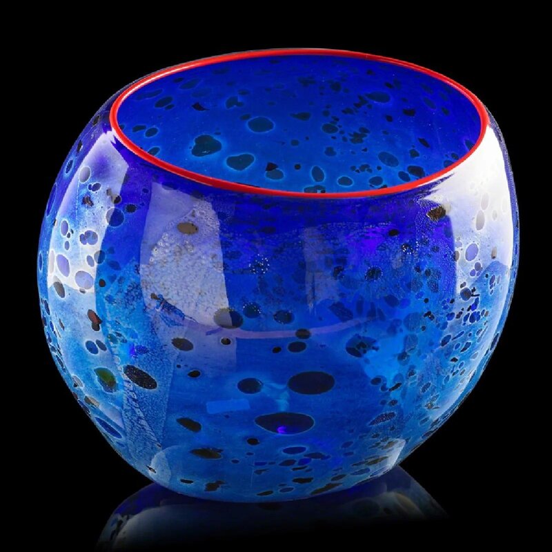 Dale Chihuly, ‘Cobalt Blue Basket with Candmium Red Lip ’, 1994, Sculpture, Glass, Modern Artifact