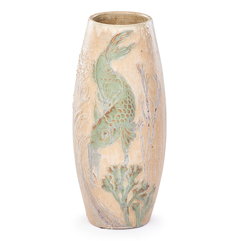 Paul Milet, ‘Sevres, Japonesque Vase With Carp And Shrimp, France’, ca. 1900, Design/Decorative Art, Glazed Stoneware, Rago/Wright/LAMA