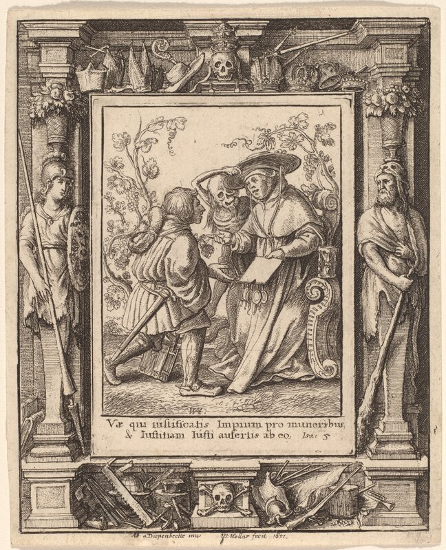 Wenceslaus Hollar after Hans Holbein the Younger after Abraham van Diepenbeeck, ‘Cardinal’, 1651, Print, Etching with border "minerva and hercules" (pennington 233b), National Gallery of Art, Washington, D.C.