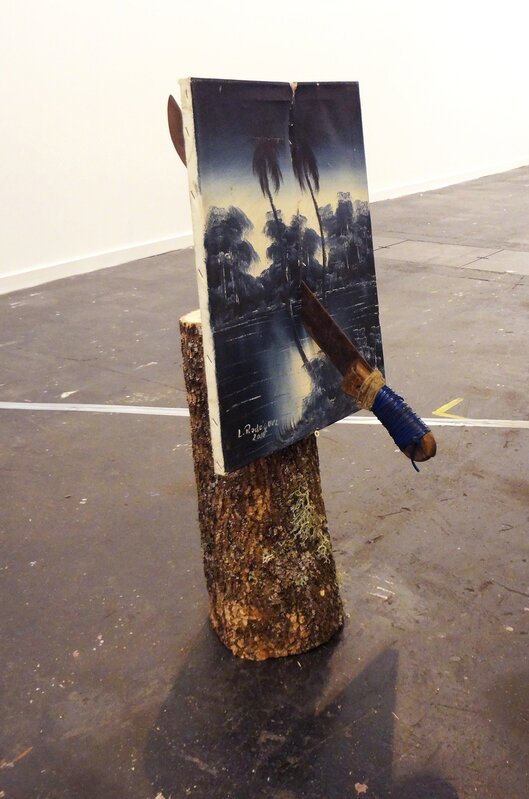 Marco Montiel-Soto, ‘Muerte en la tierra tropical azul’, 2015, Sculpture, Machete, óleo y tronco / Machete, oil paint and trunk, Josedelafuente