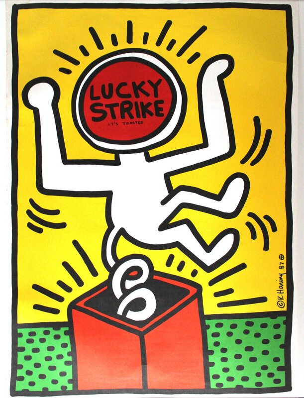 Keith Haring, ‘Lucky Strike poster’, 1987, Other, Offset Lithographic Poster, EHC Fine Art Gallery Auction