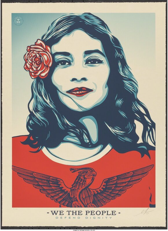 Shepard Fairey, ‘We the People: Defend Dignity’, 2017, Print, Lithograph in colors, Heritage Auctions
