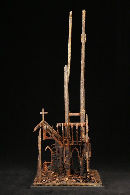 Al Farrow, ‘Burnt Church’, 2014, Sculpture, Three rifles from Verdun battlefield, revolvers, bullets, steel, Catharine Clark Gallery