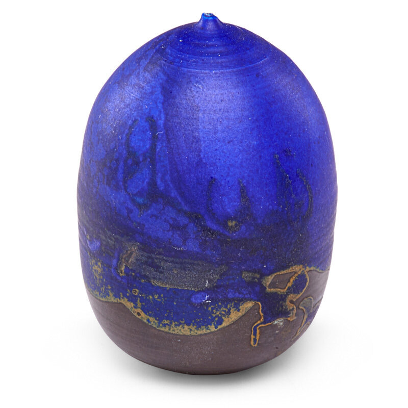 Toshiko Takaezu, ‘Small cobalt Moonpot with rattle, USA’, Design/Decorative Art, Glazed porcelain, Rago/Wright/LAMA/Toomey & Co.