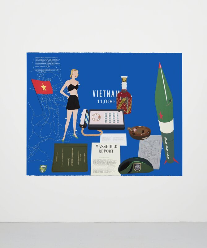Matthew Brannon, ‘Concerning Vietnam: Oval Office, October 1962’, 2018, Drawing, Collage or other Work on Paper, Silkscreen and hand-painted elements on paper, Casey Kaplan
