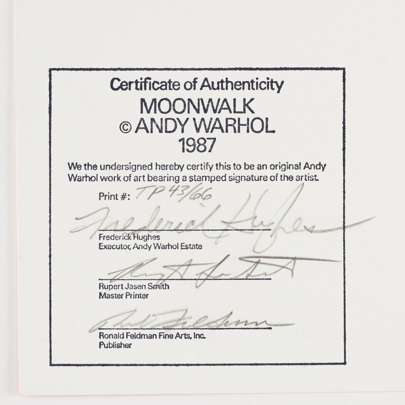 Andy Warhol, ‘Moonwalk (Trial Proof)’, 1987, Print, Screenprint on Lenox Museum Board, Coskun Fine Art