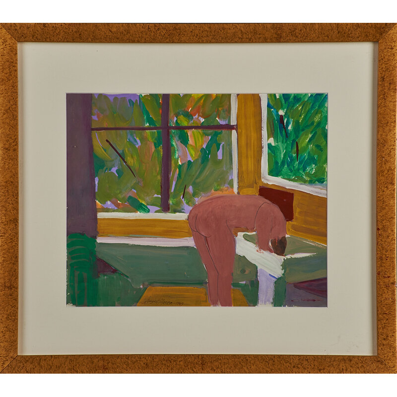 August Mosca, ‘Untitled (girl at sink)’, 1969, Painting, Gouache on paper, Rago/Wright/LAMA/Toomey & Co.