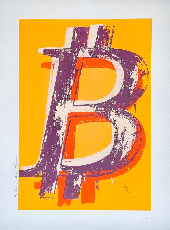 Mr. Brainwash, ‘Bitcoin (Yellow)’, 2021, Print, Screenprint on archival paper, Artsy Auctions