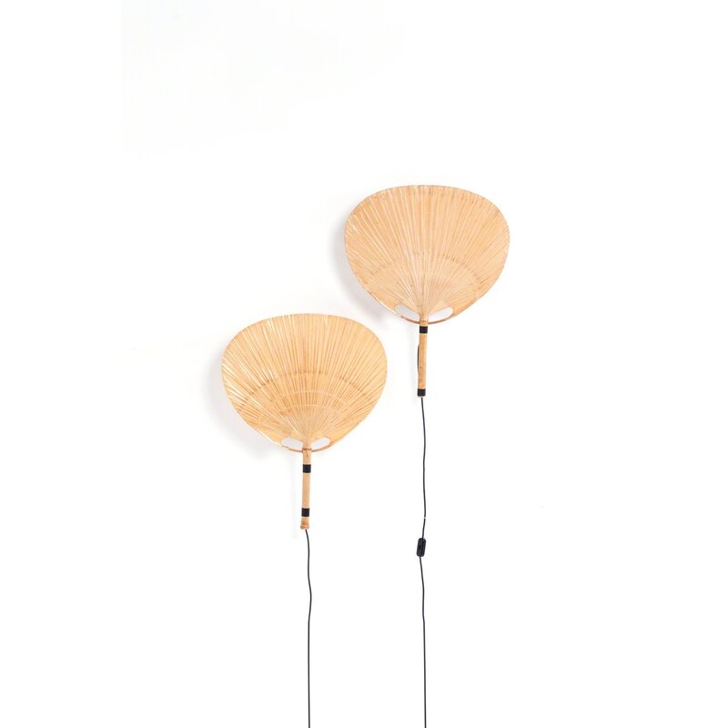 Ingo Maurer, ‘Modèle Uchiwa III - Pair of wall lamps’, 1973, Design/Decorative Art, Bambou et papier de riz, PIASA